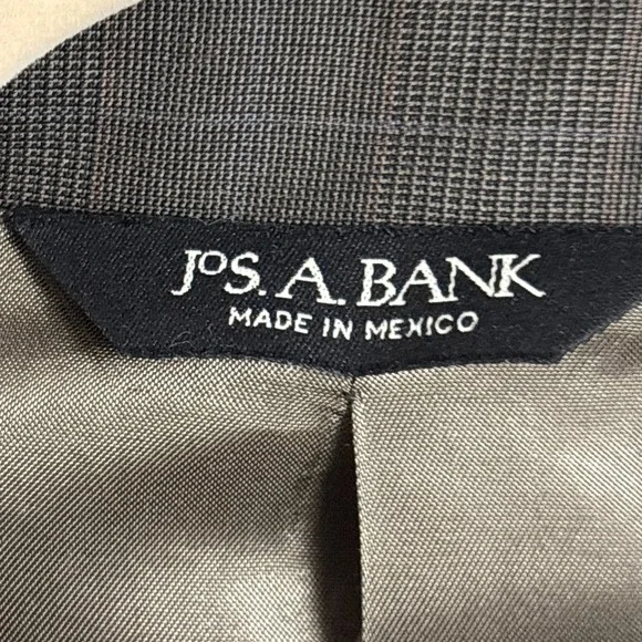 Jos A Bank Sport Coat 44XL Brown Glen Check Plaid Wool Blazer Jacket Tall
